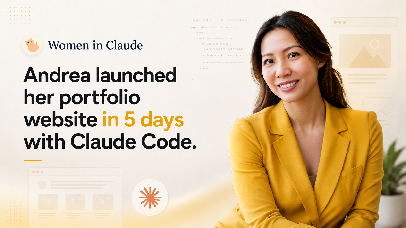 Andrea launched her portfolio website in 5 days with Claude Code